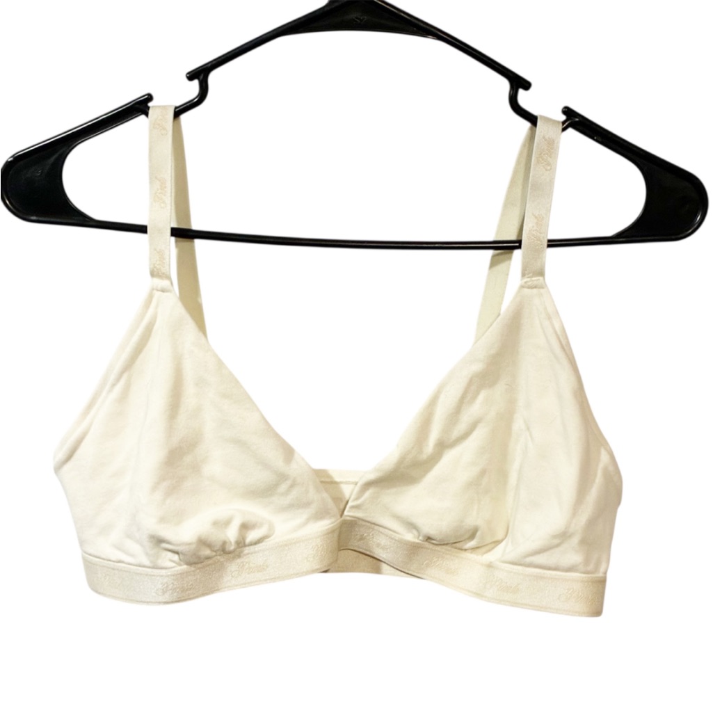 Victoria’s Secret Pink White Seamless V Neck Bralette Size Xl